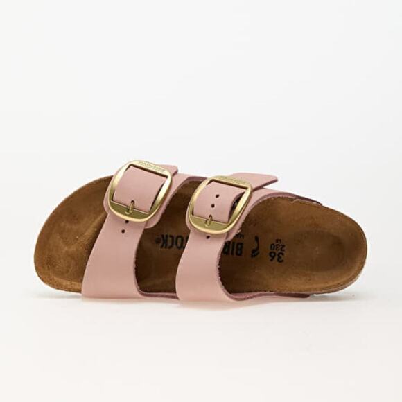 Birkenstock Arizona Big Buckle Soft Pink Nubuck Leather Sandals Women’s 7 NEW - Picture 4 of 15